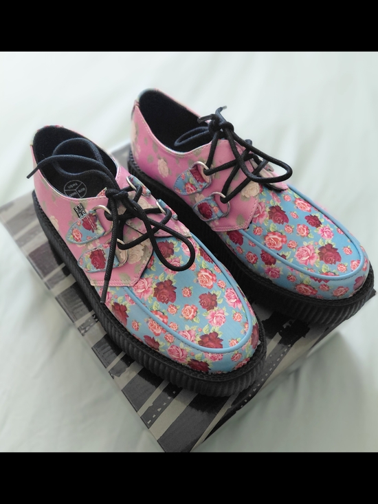 T.U.K Shoes - T.U.K. Creepers Mixed Floral Pattern